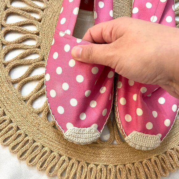 Valentino Garavani Hot Pink Polka Dot Espadrille Flats Size EU 38 - Picture 3 of 11